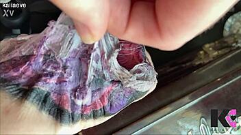 Watch the slow motion of peeling the second skin from a fresh tattoo.