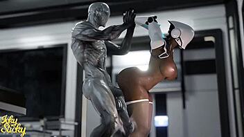 Huge ass female ROBOT gets PLOWED by hung ALIEN part 3
