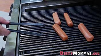 mature stepmom jizzed on in hardcore group scene