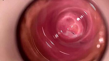 Camera deep inside Mia's tight creammy pussy, it's so hairy and wettt.