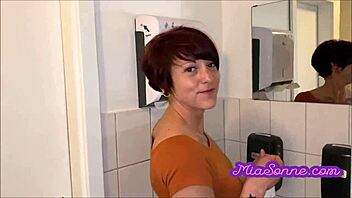 Sperm Shower in Men's Toilet