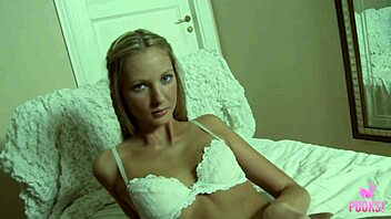 Indi H fingers her tight cunt to orgasm.