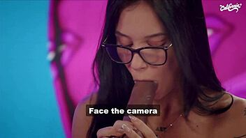 Hot brazilian latina licks tattooed girl's shaved pussy and ass