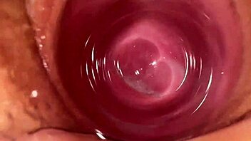 Camera deep inside Mia's tight creammy pussy, it's so hairy and wettt.