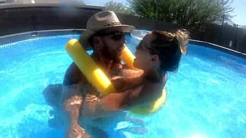 Pregnant Blonde Milf With Braces Fucks In Pool For Neighbors