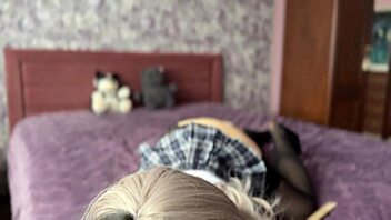 Naughty college girl in cosplay