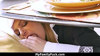 Stepfamily Having A Foursome On The Dinner Table - Myfamilyfuck