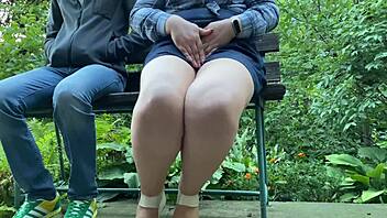 Huge panties got wet from pissing in the public park