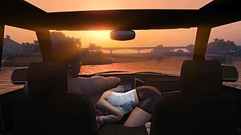 Franklin Receives Detailed Hooker Service in Car During GTA 5