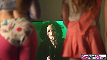 Petite redhead stepsis dares to fuck stepbro with bestie!