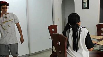 stepsister and i alone at home, finally giving in.