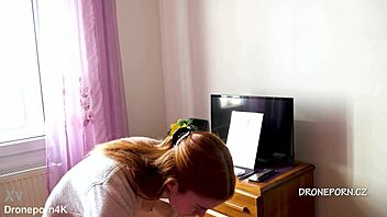 beautiful naked redhead karolinka applying makeup 😊