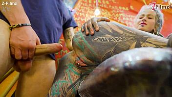 Damn, tattooed punk pornstar takes hard anal and facial cumshot!