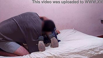 Innocent mexican college student fucks neighbor for gifts when alone at home