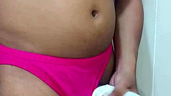 transsexual sniffs panties while masturbating