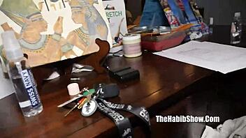 light skinned ebony newbie honey loves playing with her big black cock in ghetto reality porn