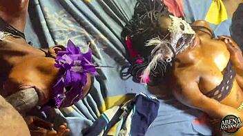 these two sexy slim teens say, 'let's play with ourselves and each other before the hardcore foursome with big black dicks.'