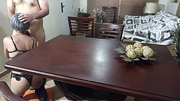 Housewife sucks stepbrother's cock in various positions for milk