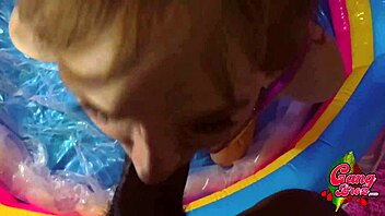 Giving Rebecca a throat whooping with big black cock, choking and slapping for sloppy blowjob.