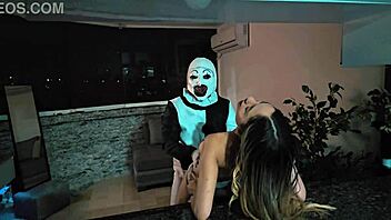 Young Latina Natalia Alvarado Fucked by Terrifier on Halloween in Cosplay