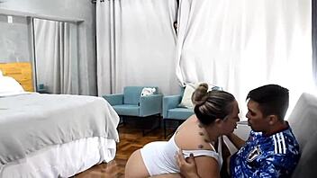 Husband catches wife flashing lingerie big cock wet moaning homemade