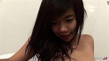 Petite Thai escort rides big white cock in uncensored quickie