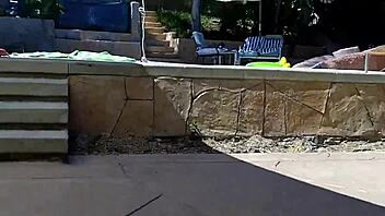 Lexi Bloom participates in pool activity with friends