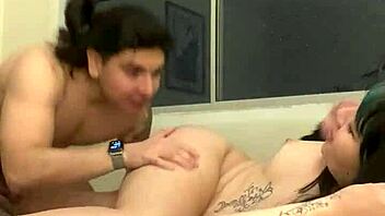 latina and colombian get hot waiting for late pizza delivery