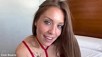 Rubi Storm Blue Eyes Doing Brutal Deepthroat!