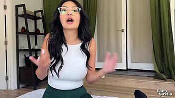 Step sis cheats and moans squirting all over me with big cock creampie