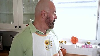 violet gems sucks step papa's cock in kitchen 😈