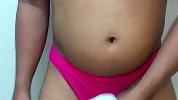 transsexual sniffs panties while masturbating