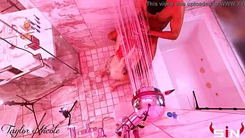 taylor nicole enjoys a relaxing shower