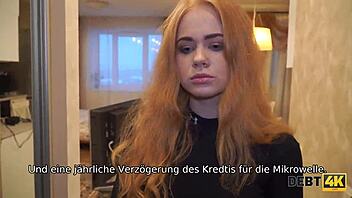 redhead teen calms credit broker with rough sex for debt?
