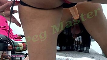 Pegged Lover Spits Tits Out And Fucks Deep Anal