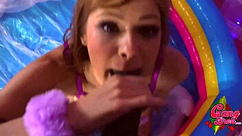 Giving Rebecca a throat whooping with big black cock, choking and slapping for sloppy blowjob.