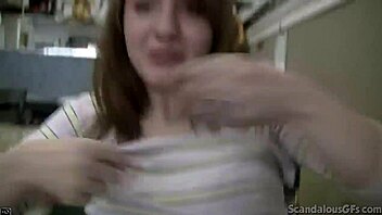 Naughty Jenny gives blowjob in public