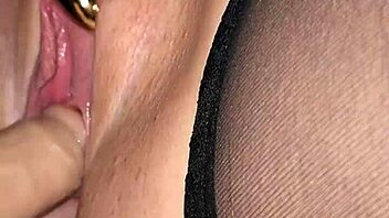 Wife's Hairless Pussy Fucked by Monster Cock Dildo