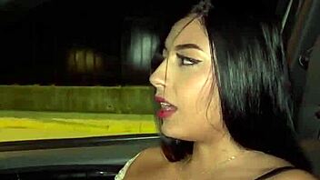 A stranger convinces a 23-year-old woman from the disco to have a conversation outdoors with oral and cowgirl sex