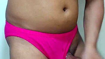 transsexual sniffs panties while masturbating