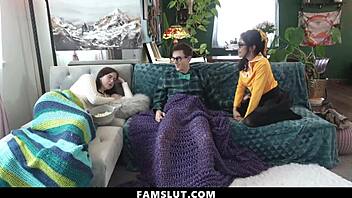 Petite asian stepsister rides stepbrother's cock beside stepmom!