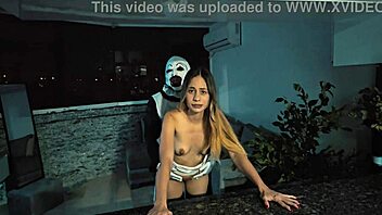 Young Latina Natalia Alvarado Fucked by Terrifier on Halloween in Cosplay