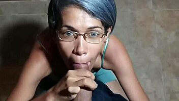 Housewife sucks stepbrother's cock in various positions for milk