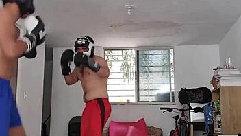 i say, 'sometimes i do boxing or try to boxing, amateur sparring training wrestling exercise'