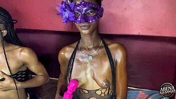 these two sexy slim teens say, 'let's play with ourselves and each other before the hardcore foursome with big black dicks.'