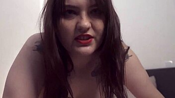 check out this curvy brunette milf with big tits giving jerk off instructions