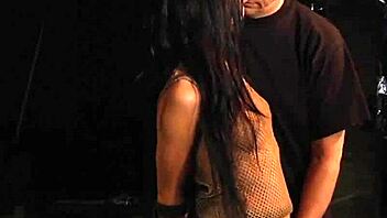 Ass plugged slave swallows cumshot after rough bondage mouth fuck