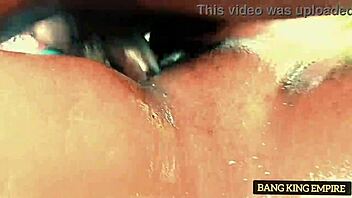 BBW with big ass and hairy wet pussy licks and masturbates with monster cock outdoors. Former classmate in hardcore action