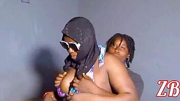 workout turns into hot lesbian strap on sex with big tits 😍