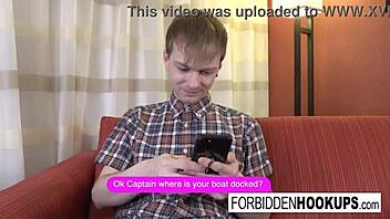 Big boobed babe takes step-brother's fat cock